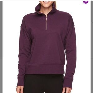 Gaiam eggplant purple half zip sweatshirt